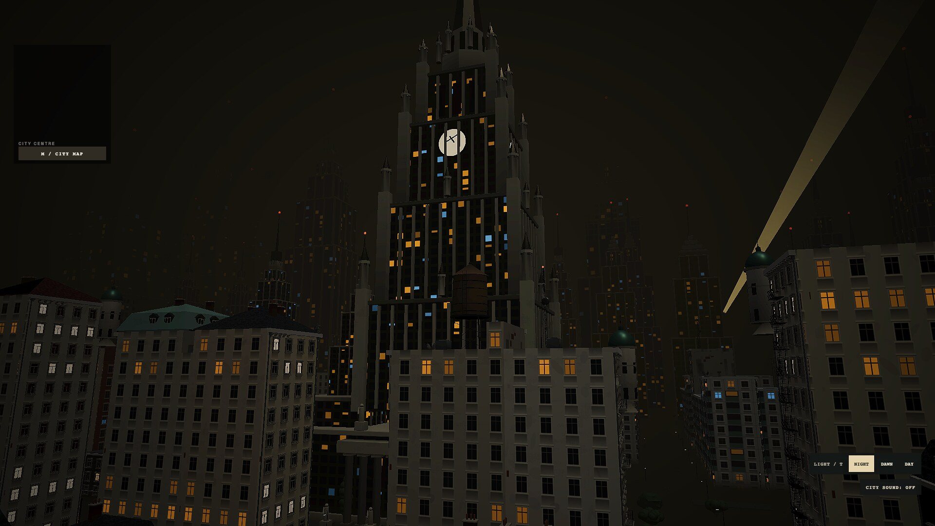 Clean Candidate, game screen: The centre at night