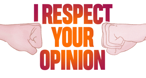 I RESPECT YOUR OPINION