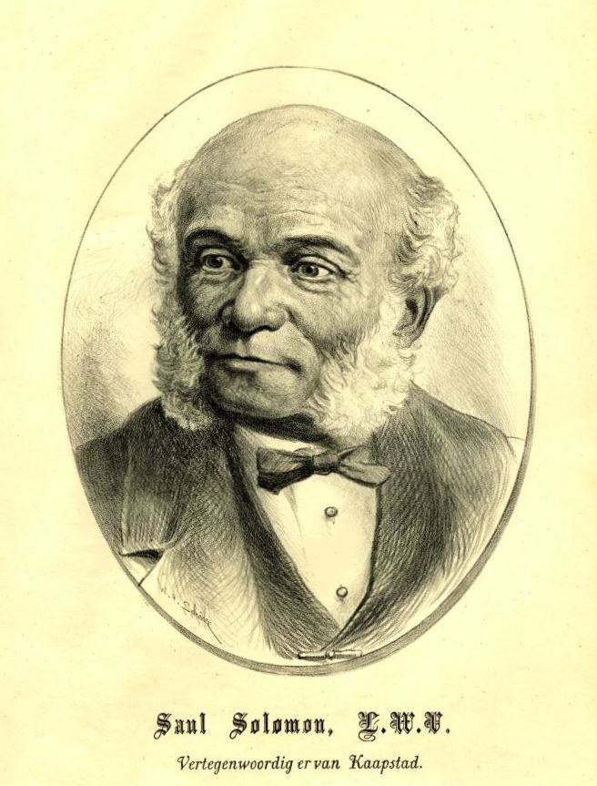 Saul Solomon, founder of the Cape Argus, lithograph 1883.