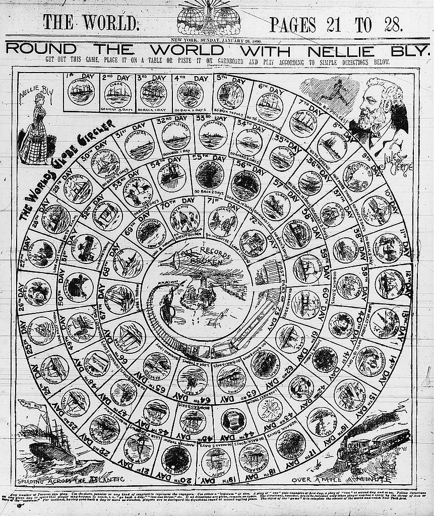 Round the World with Nellie Bly - The World's Globe Circler, published in The New York World, 26 January 1890.