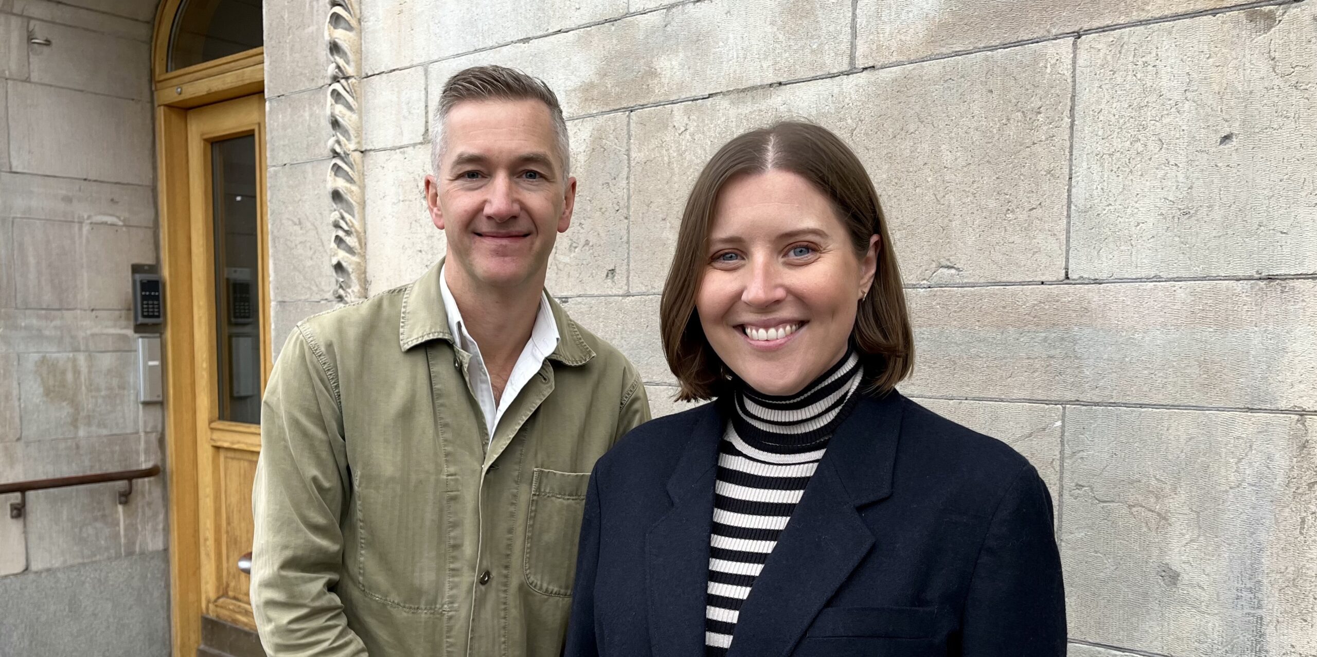 Schibsted Media's Agnes Stenbom and Sveriges Radio's Olle Zachrison, recipients of the 2024 Swedish UNESCO Prize for AI ethics work in journalism.