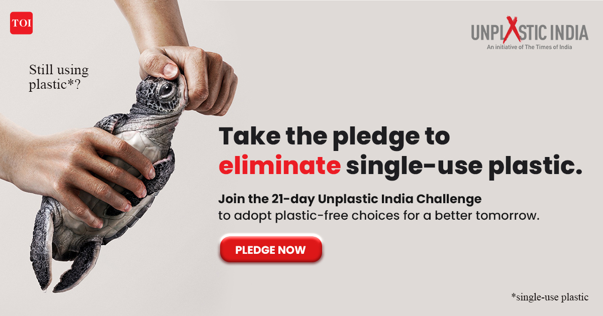 Official Times of a Better India share image for the *Unplastic India* challenge.