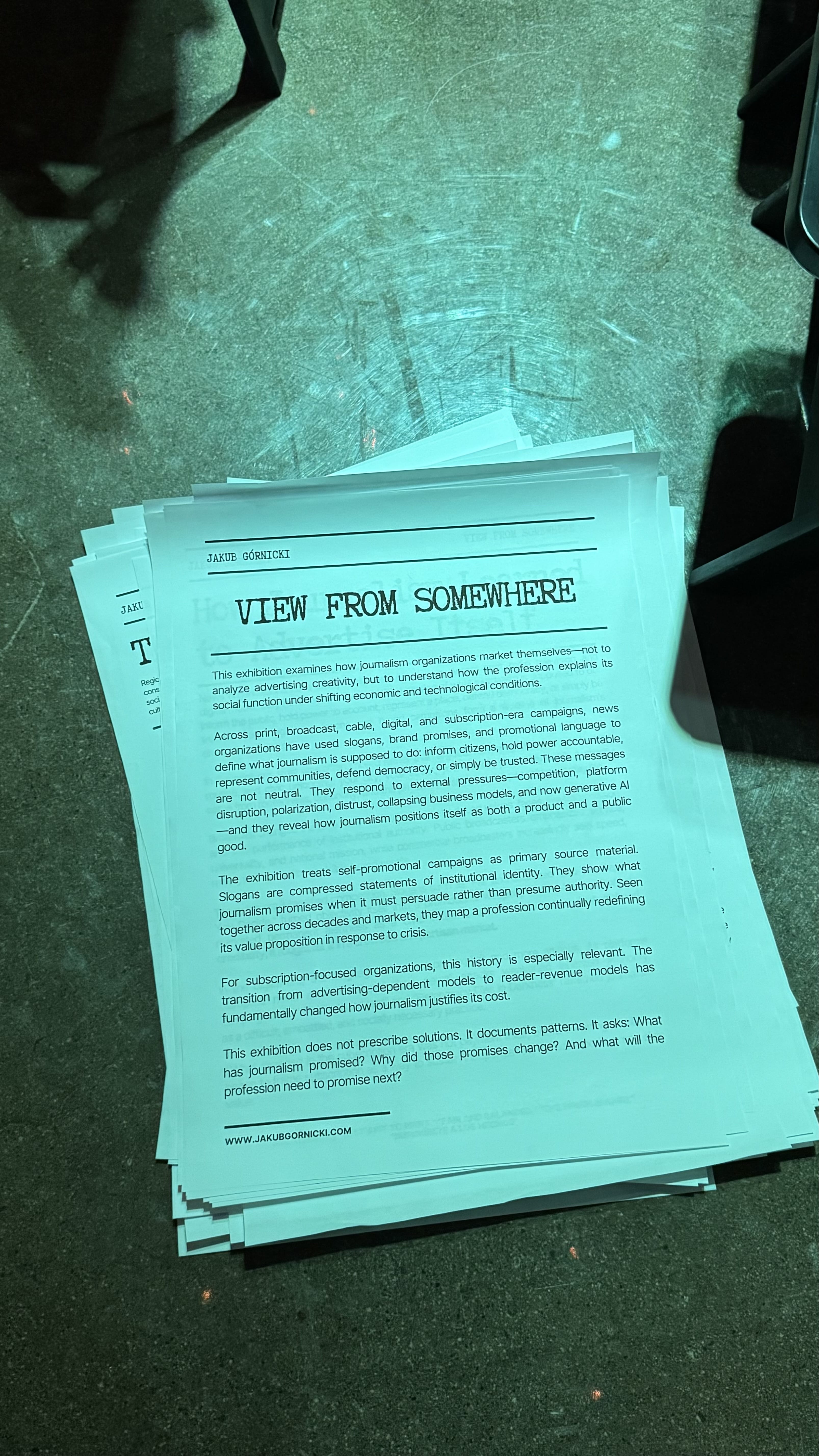 Stack of exhibition title pages