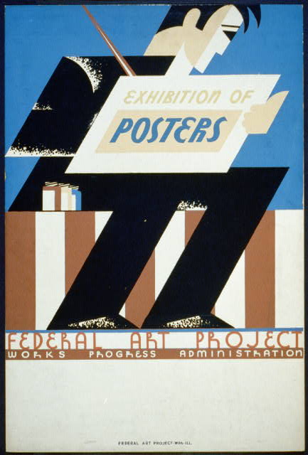 WPA poster advertising an exhibition of posters.