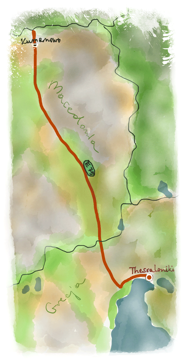 Balkan Route - between Saloniki and Greek-Macedonian border